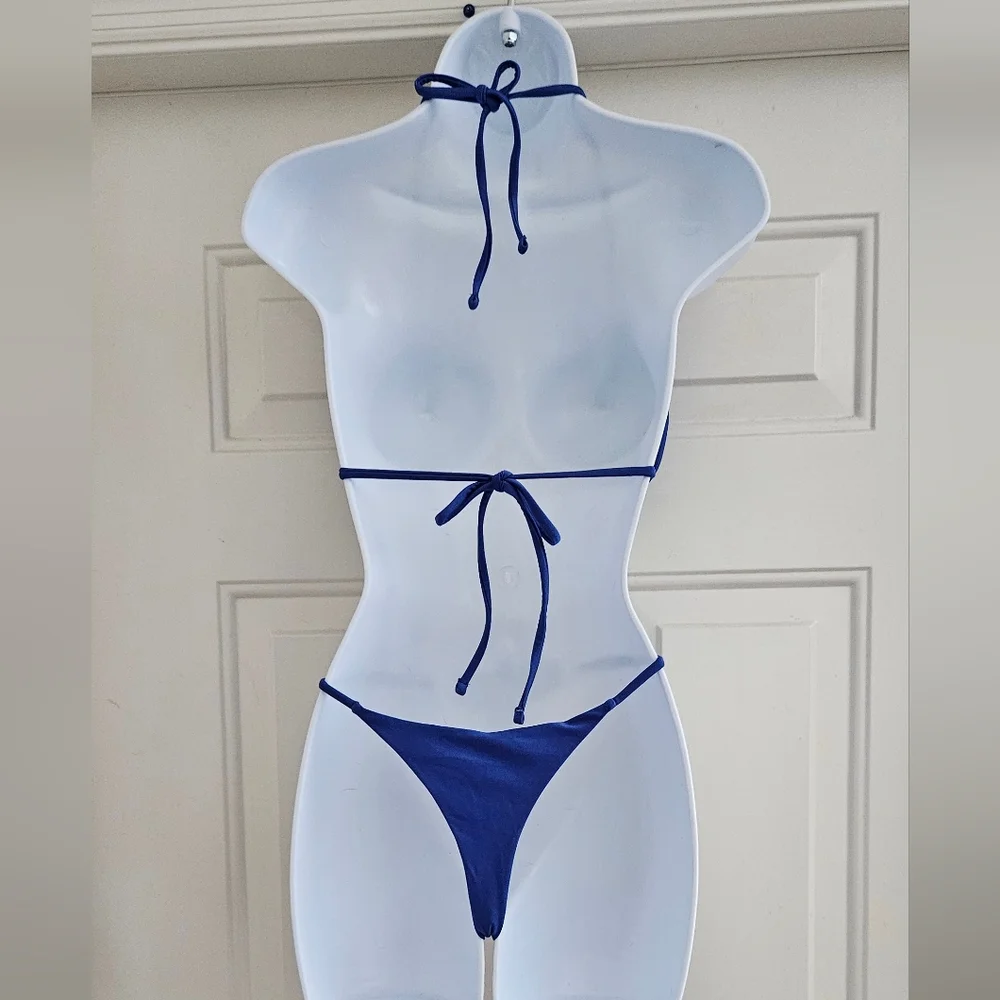 Royal Blue String Bikini - Picture 4 of 6